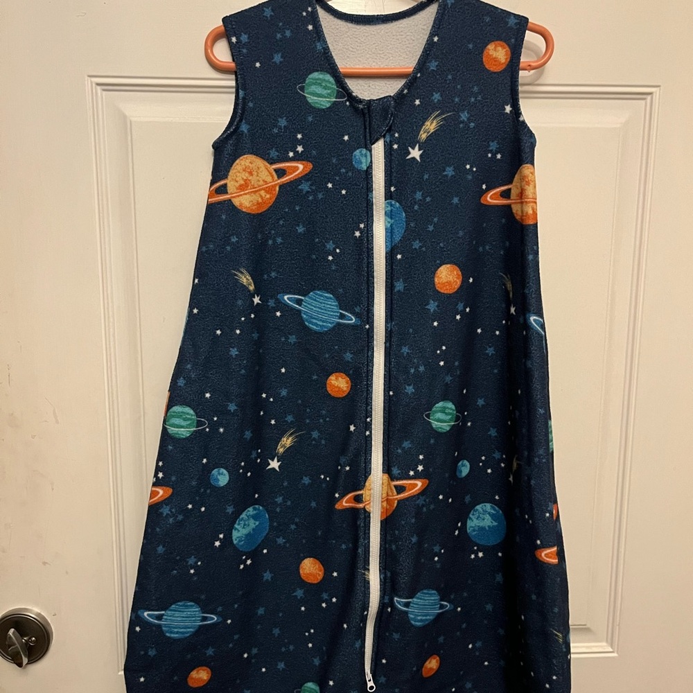 Galaxy Adventure Kids Sleep Sack - Navy and Orange